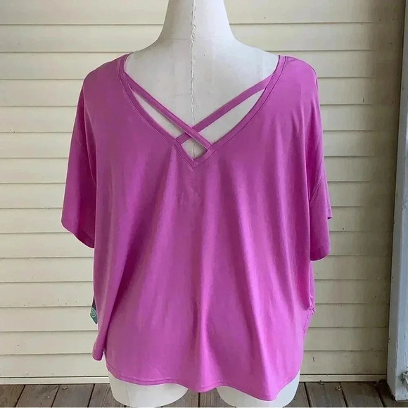 Tek Gear Cross-Back Short Sleeve Workout Tee Shirt Top Plus Size 3X - Picture 4 of 6